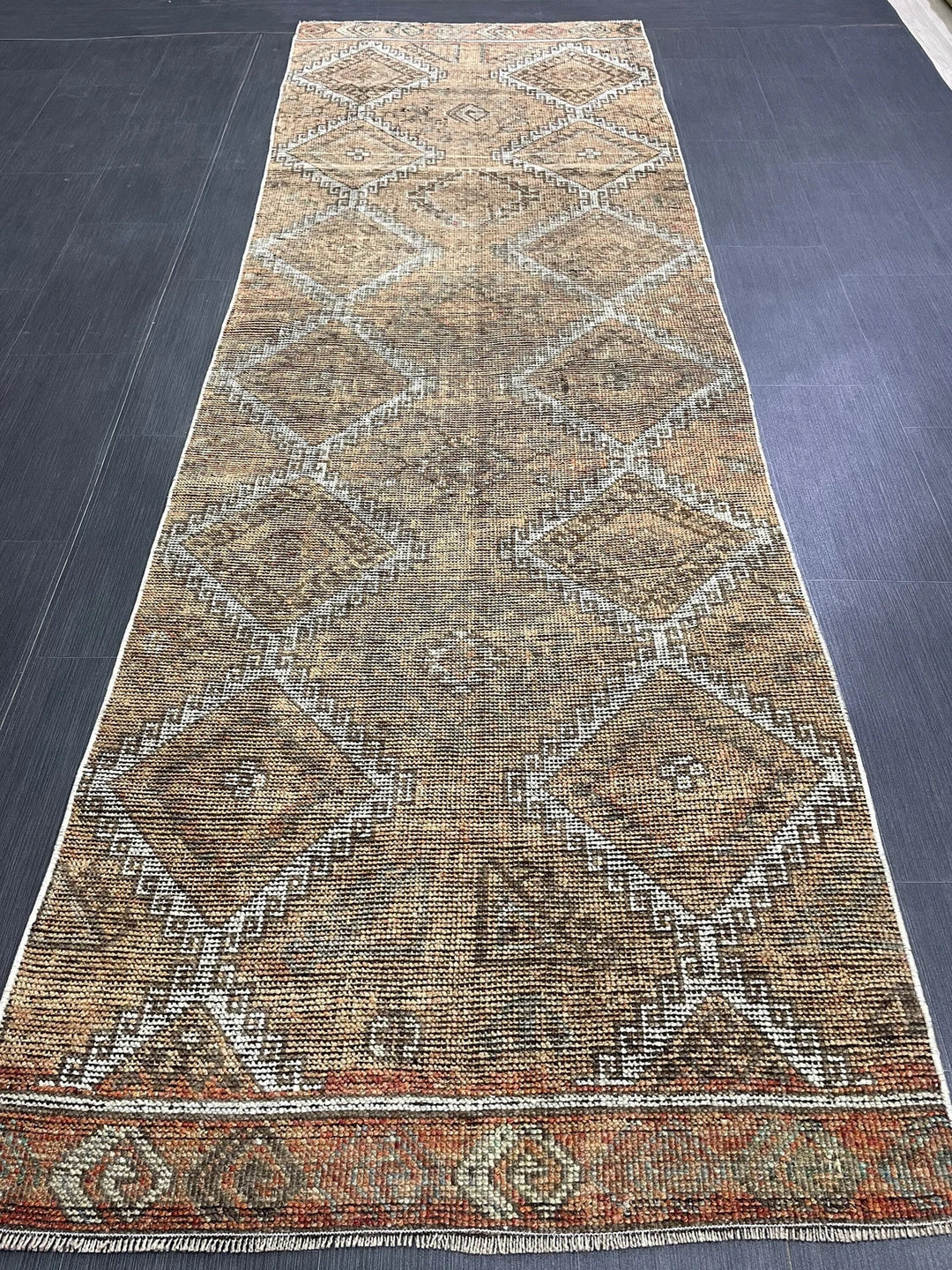 Turkish Runner Rug 3' 4" x 10' 3" Hand-Knotted | No. WR20342