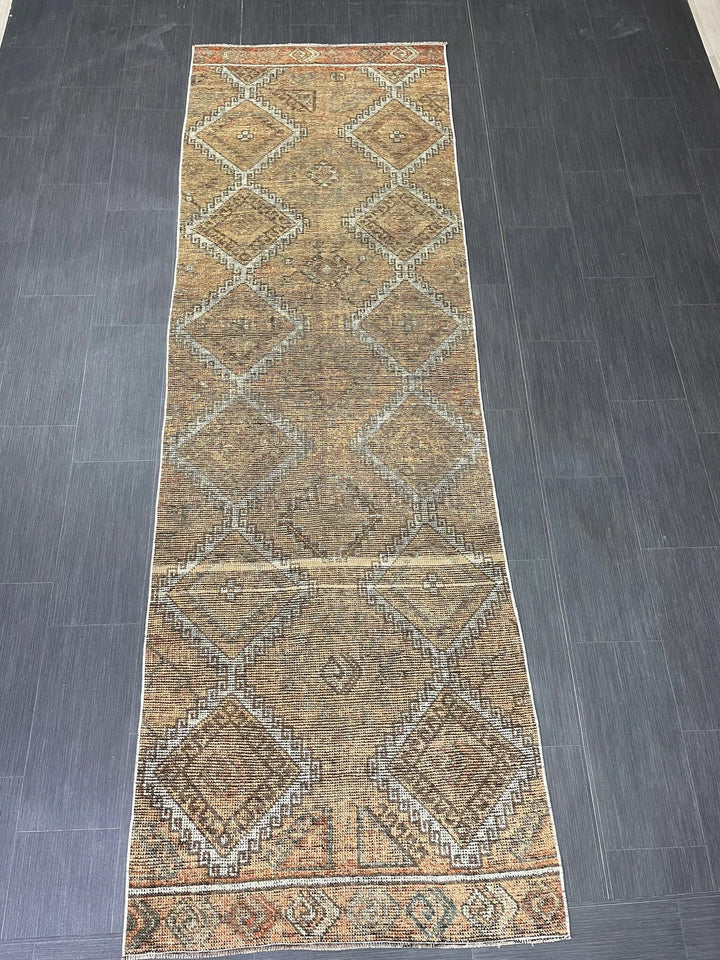 Turkish Runner Rug 3' 4" x 10' 3" Hand-Knotted | No. WR20342
