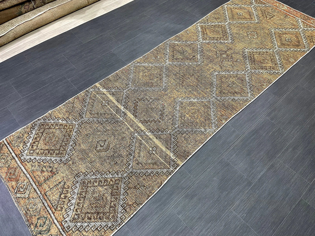 Turkish Runner Rug 3' 4" x 10' 3" Hand-Knotted | No. WR20342
