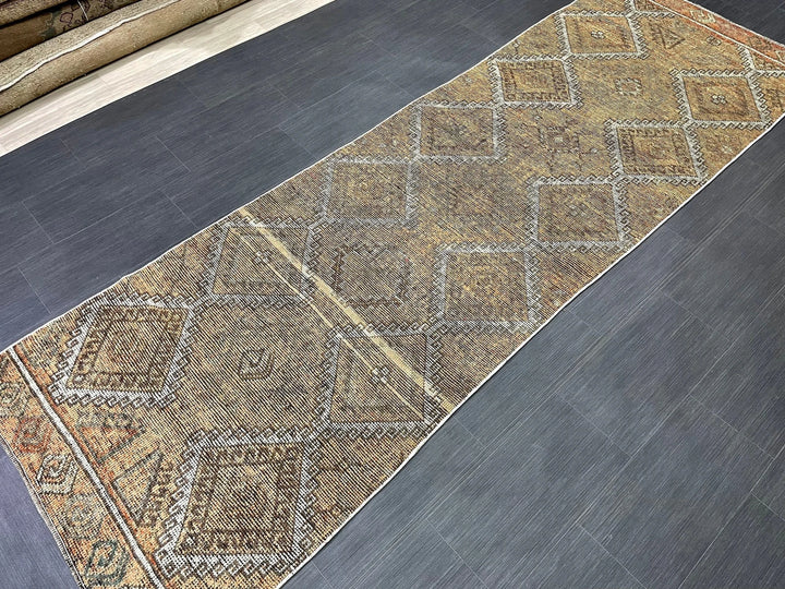 Turkish Runner Rug 3' 4" x 10' 3" Hand-Knotted | No. WR20342