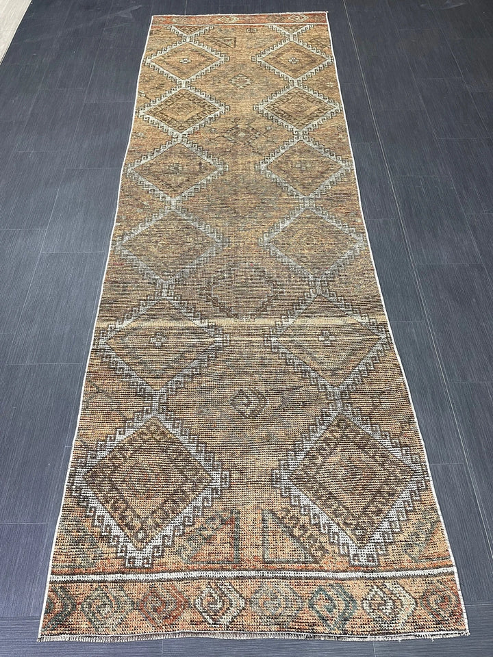 Turkish Runner Rug 3' 4" x 10' 3" Hand-Knotted | No. WR20342
