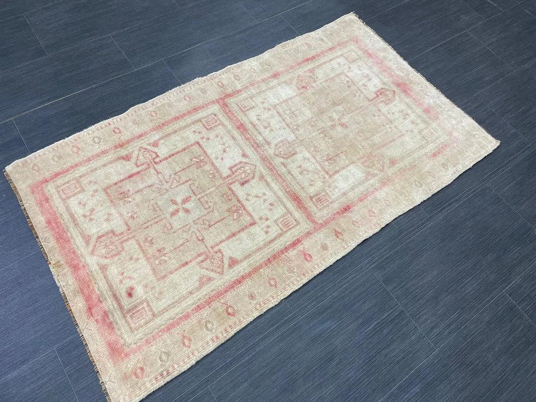Pink Turkish Oushak Rug 4' 3" x 7' 2" Hand-Knotted | No. WR20344