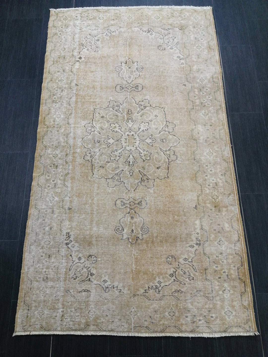 Rust Turkish Runner Rug 3' 8" x 6' 7" Hand-Knotted | No. WR20504
