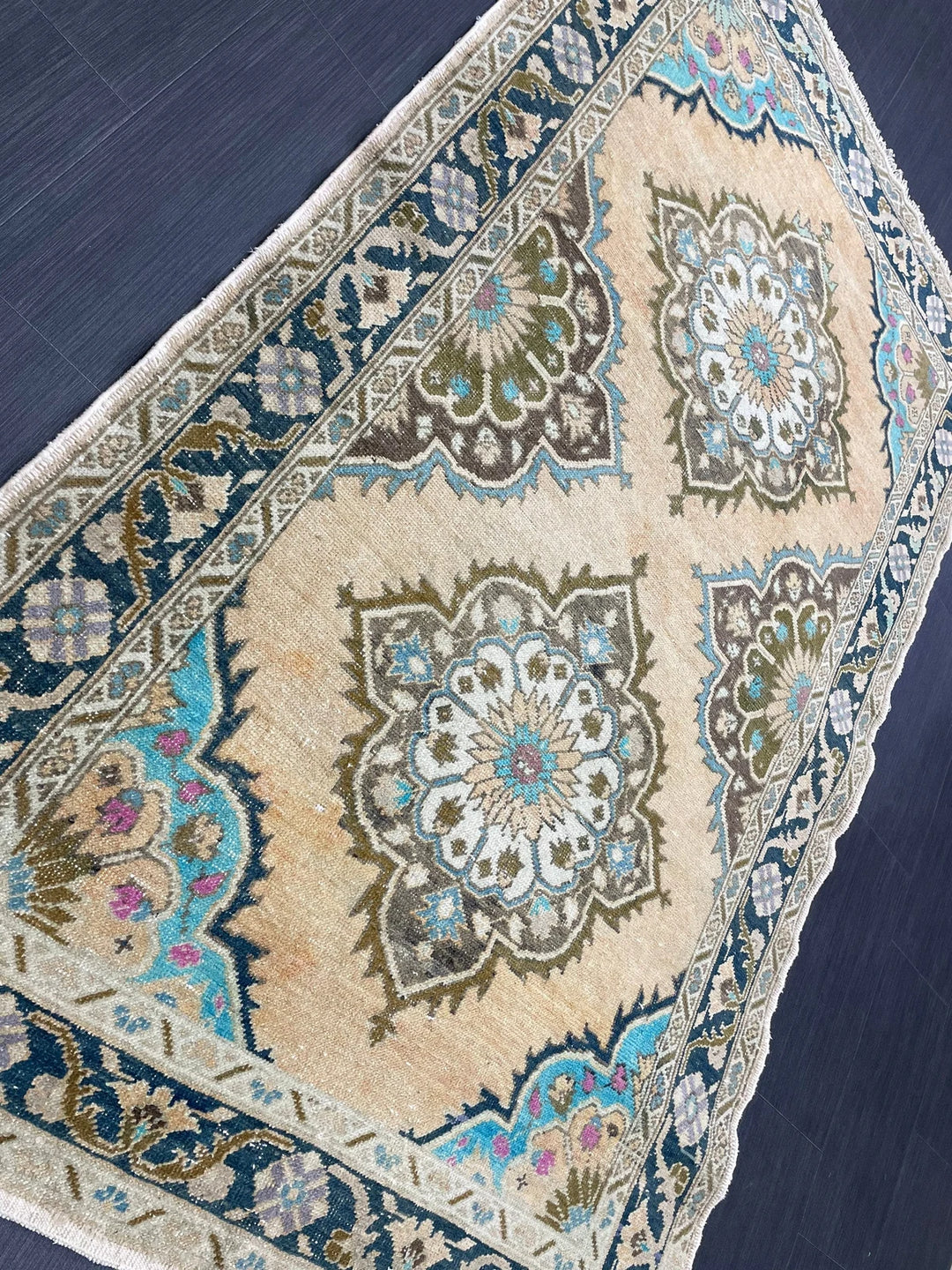 Beige Turkish Runner Rug 4' 2" x 6' 9" Hand-Knotted | No. WR20544