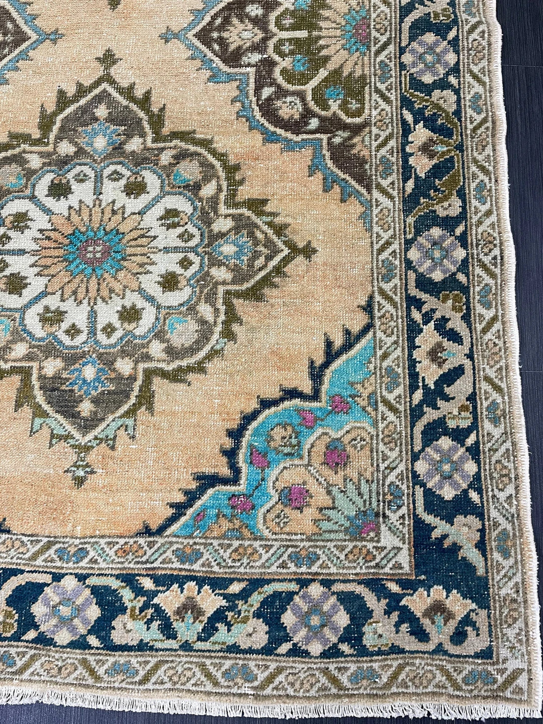 Beige Turkish Runner Rug 4' 2" x 6' 9" Hand-Knotted | No. WR20544