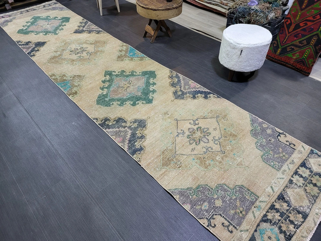 Turkish Runner Rug 2' 10" x 12' 7" Hand-Knotted | No. WR20939