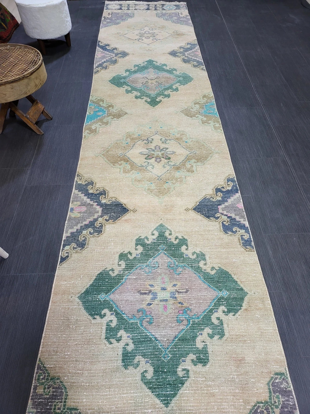 Turkish Runner Rug 2' 10" x 12' 7" Hand-Knotted | No. WR20939