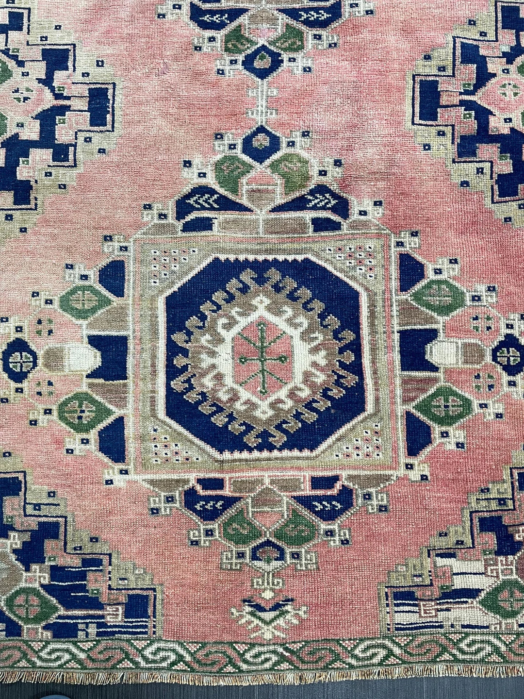Navy Turkish Runner Rug 3' 8" x 8' 4" Hand-Knotted | No. WR21126