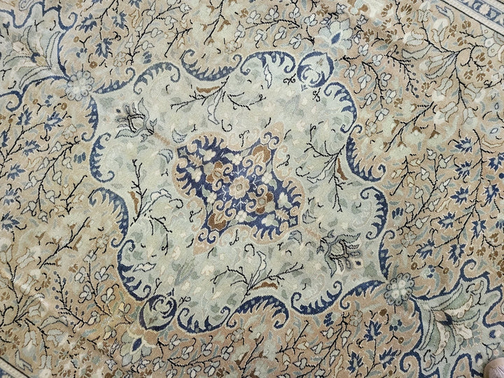 Beige Turkish Runner Rug 6' 3" x 9' 8" Hand-Knotted | No. WR21366