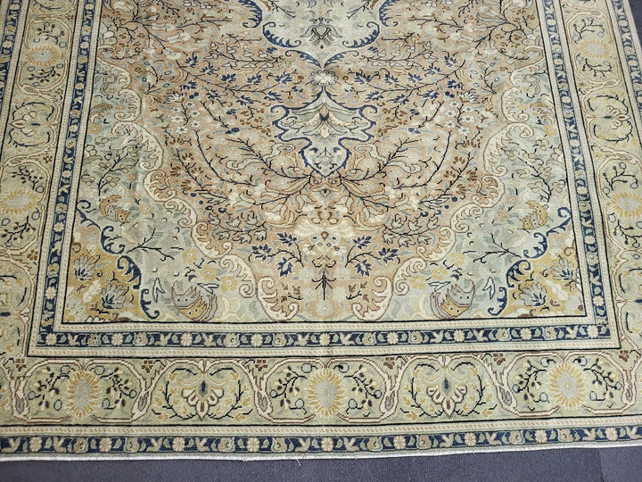 Beige Turkish Runner Rug 6' 3" x 9' 8" Hand-Knotted | No. WR21366