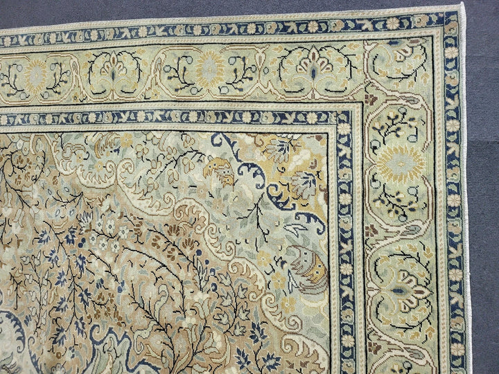 Beige Turkish Runner Rug 6' 3" x 9' 8" Hand-Knotted | No. WR21366