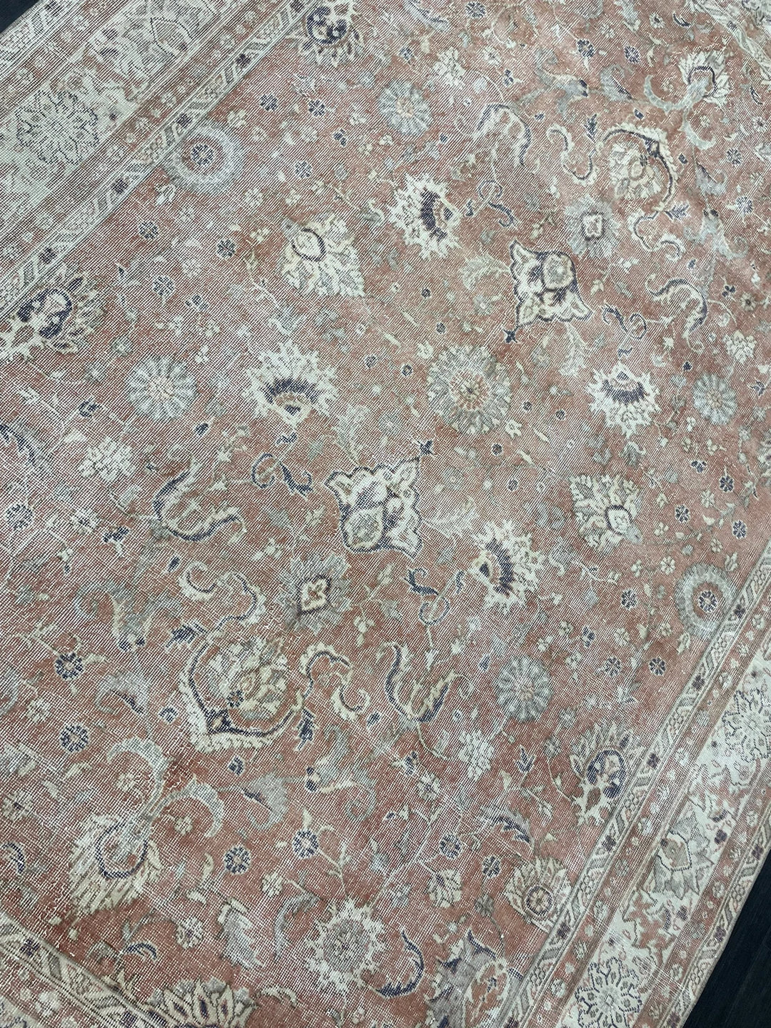 Beige Turkish Runner Rug 7' x 10' 2" Hand-Knotted | No. WR21844