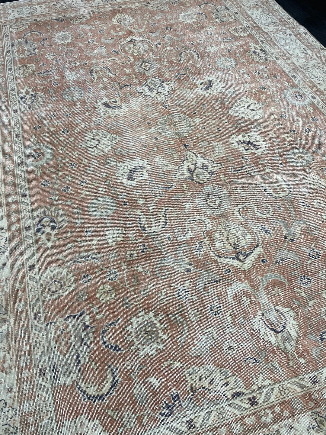 Beige Turkish Runner Rug 7' x 10' 2" Hand-Knotted | No. WR21844