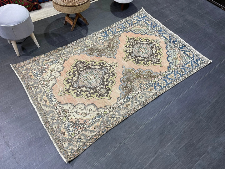 Navy Turkish Runner Rug 4' 1" x 6' 6" Hand-Knotted | No. WR22161