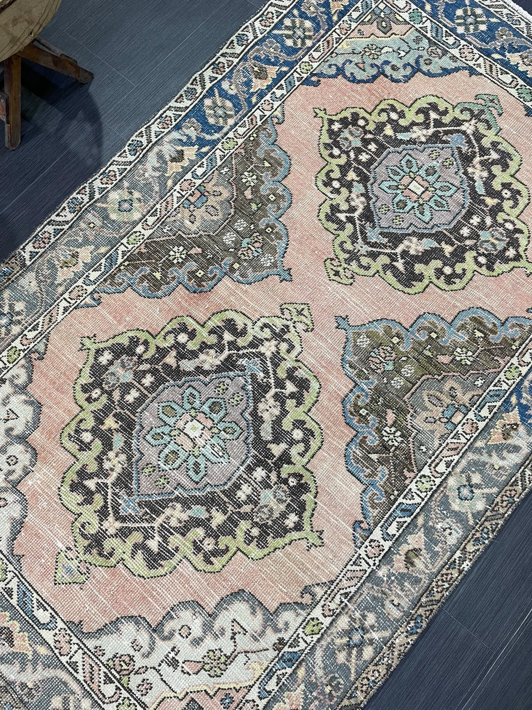 Navy Turkish Runner Rug 4' 1" x 6' 6" Hand-Knotted | No. WR22161