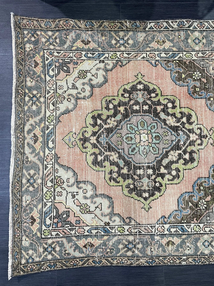 Navy Turkish Runner Rug 4' 1" x 6' 6" Hand-Knotted | No. WR22161