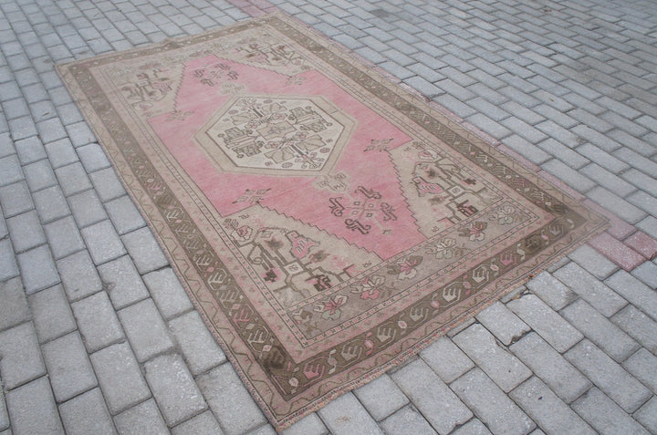 Pink Turkish Runner Rug 4' 4" x 7' 4" Hand-Knotted | No. WR22174