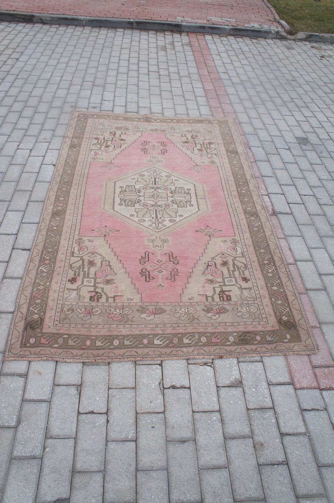Pink Turkish Runner Rug 4' 4" x 7' 4" Hand-Knotted | No. WR22174