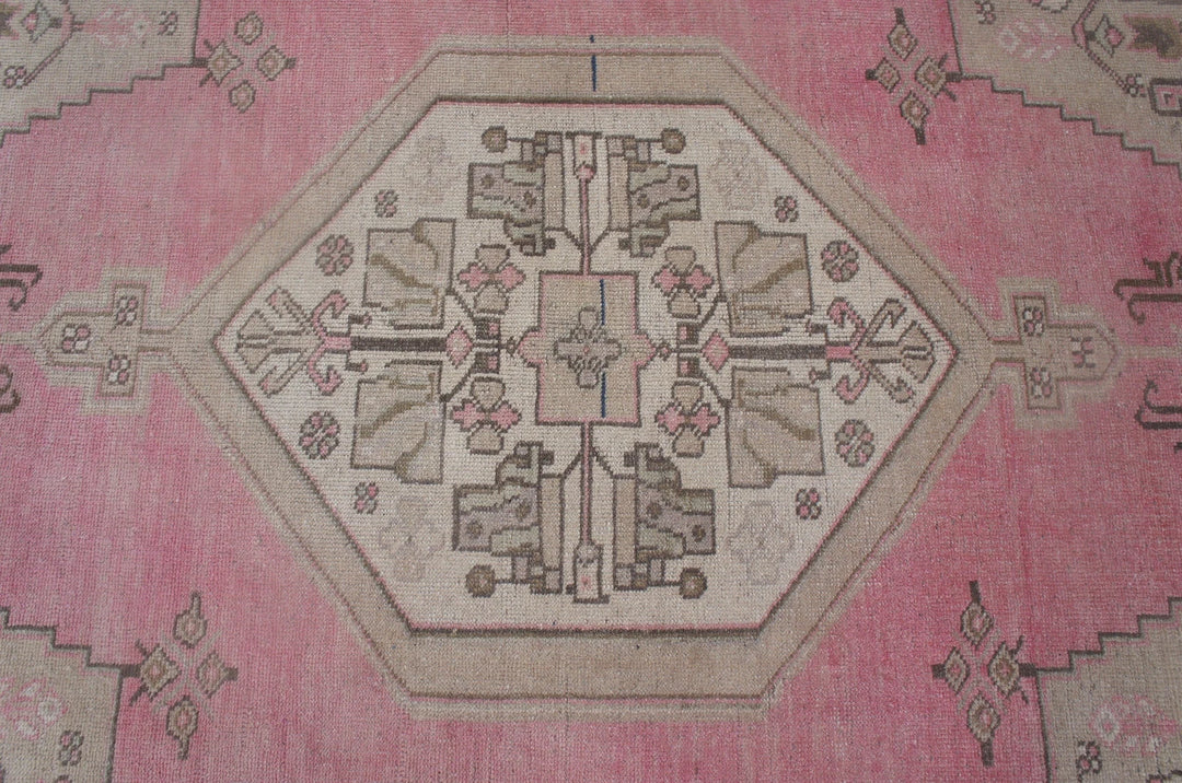 Pink Turkish Runner Rug 4' 4" x 7' 4" Hand-Knotted | No. WR22174