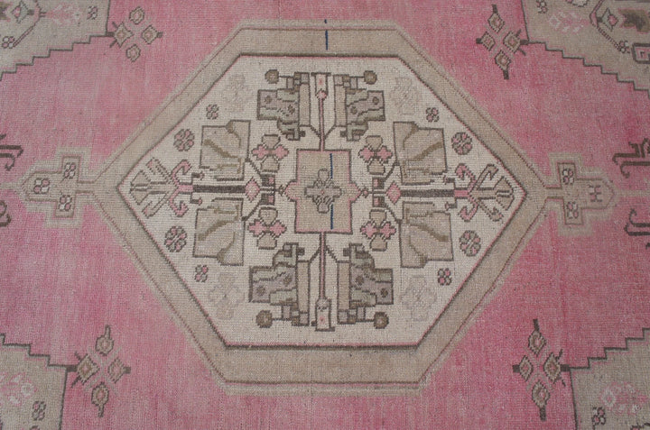 Pink Turkish Runner Rug 4' 4" x 7' 4" Hand-Knotted | No. WR22174
