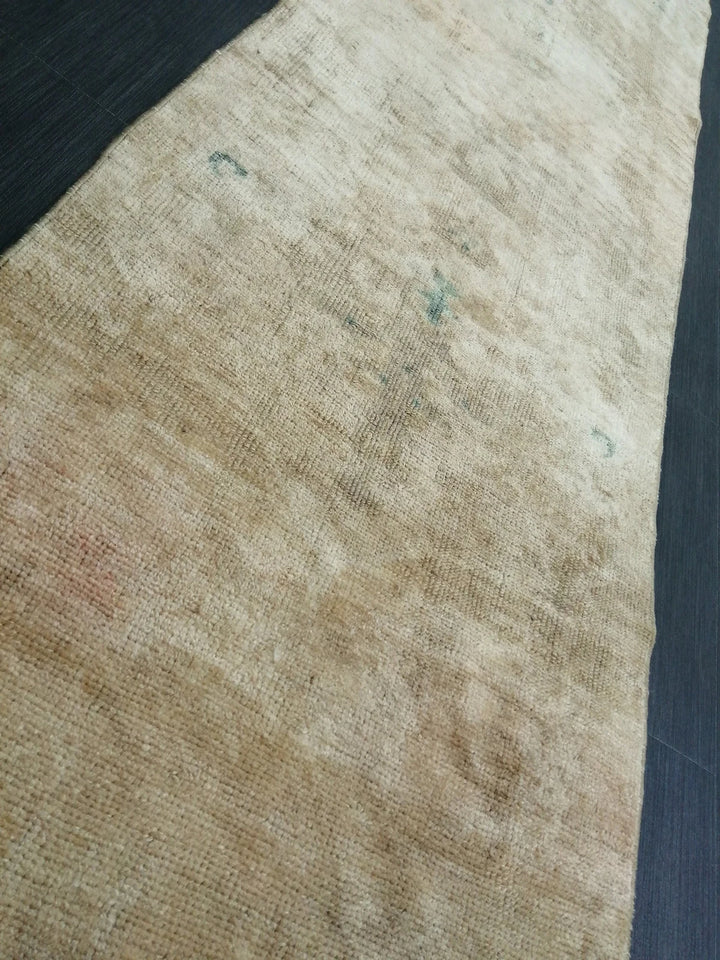 Tan Turkish Runner Rug 2' 4" x 12' 4" Hand-Knotted | No. WR22317