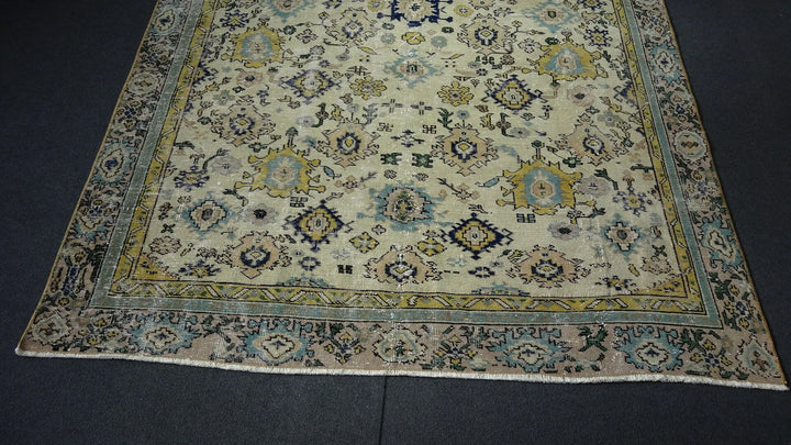 Green Turkish Runner Rug 5' 7" x 8' 9" Hand-Knotted | No. WR22630