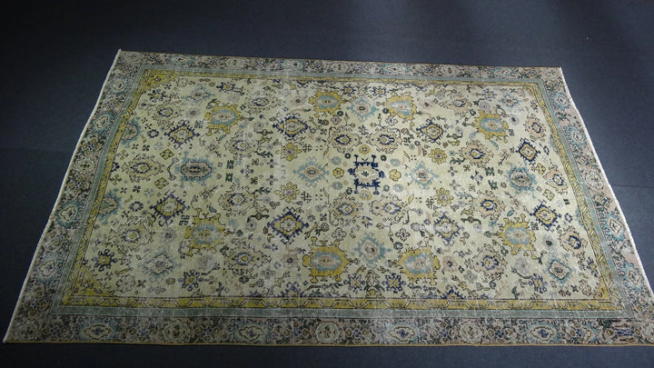 Green Turkish Runner Rug 5' 7" x 8' 9" Hand-Knotted | No. WR22630