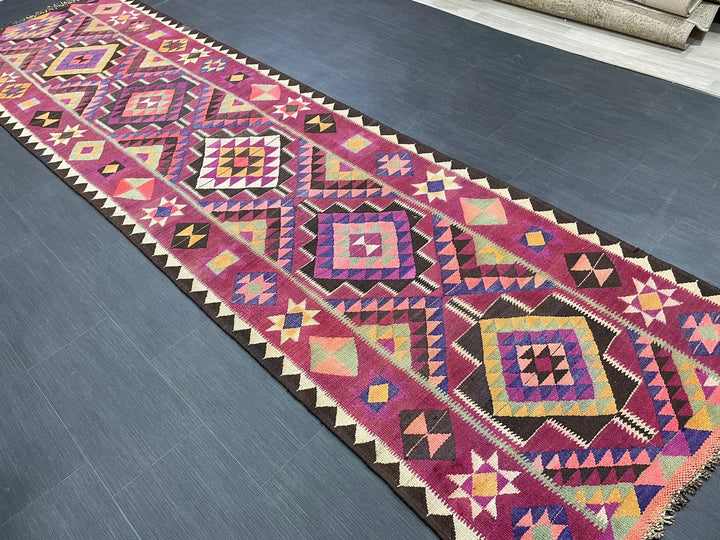 Rust Turkish Runner Rug 3' 4" x 12' 6" Hand-Knotted | No. WR22976