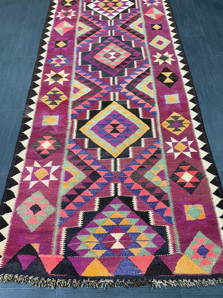 Rust Turkish Runner Rug 3' 4" x 12' 6" Hand-Knotted | No. WR22976