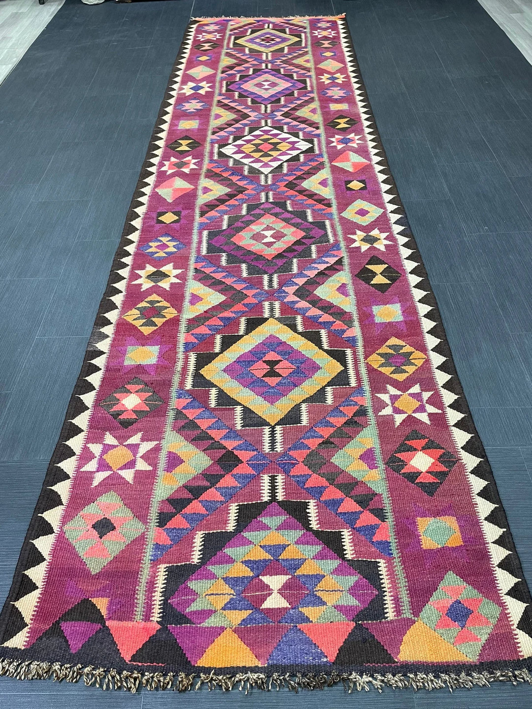 Rust Turkish Runner Rug 3' 4" x 12' 6" Hand-Knotted | No. WR22976