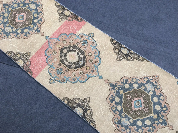 Beige Turkish Runner Rug 2' 7" x 13' Hand-Knotted | No. WR23168