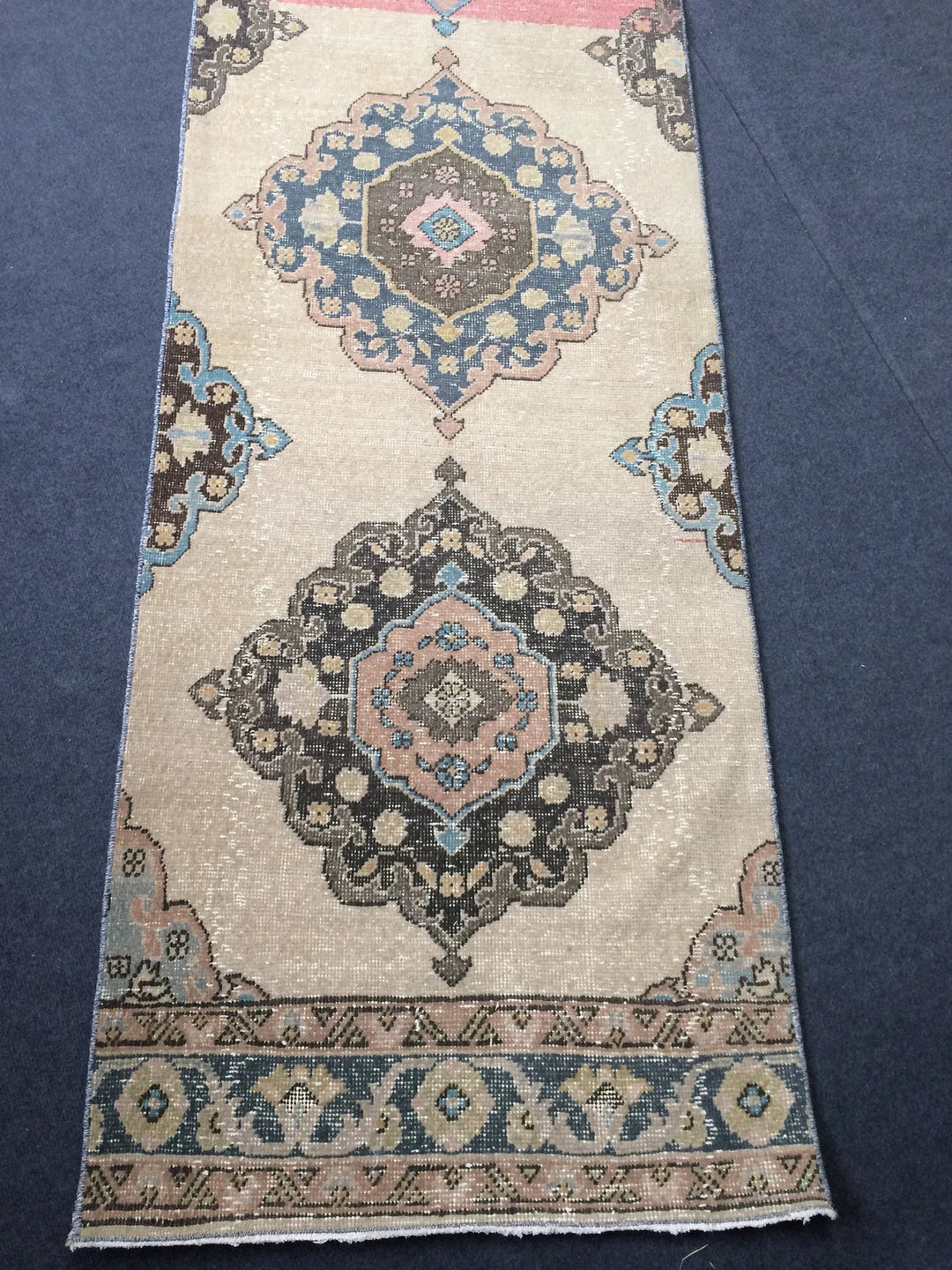 Beige Turkish Runner Rug 2' 7" x 13' Hand-Knotted | No. WR23168