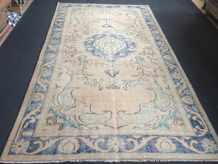 Beige Turkish Runner Rug 5' 2" x 9' 4" Hand-Knotted | No. WR23646