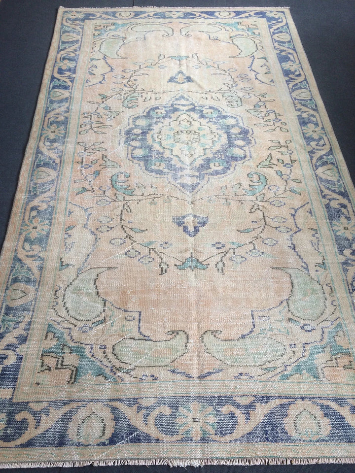 Beige Turkish Runner Rug 5' 2" x 9' 4" Hand-Knotted | No. WR23646
