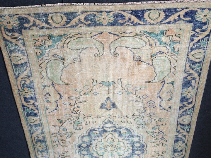 Beige Turkish Runner Rug 5' 2" x 9' 4" Hand-Knotted | No. WR23646