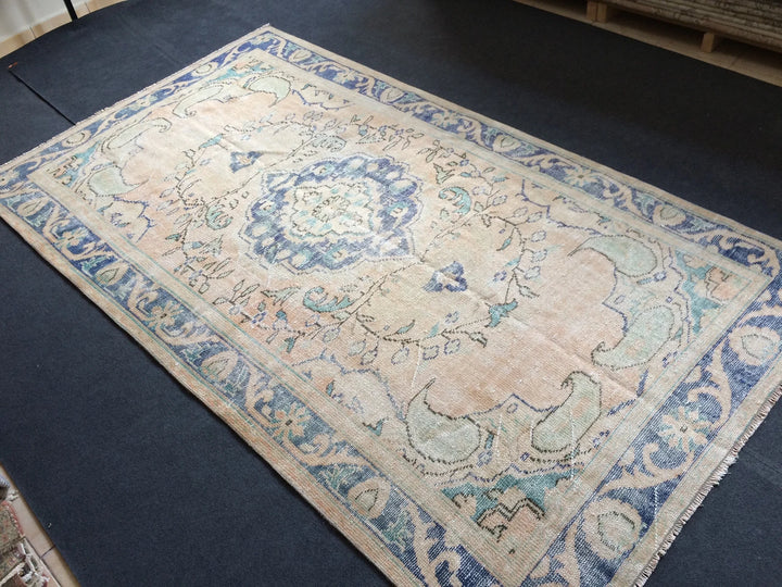 Beige Turkish Runner Rug 5' 2" x 9' 4" Hand-Knotted | No. WR23646