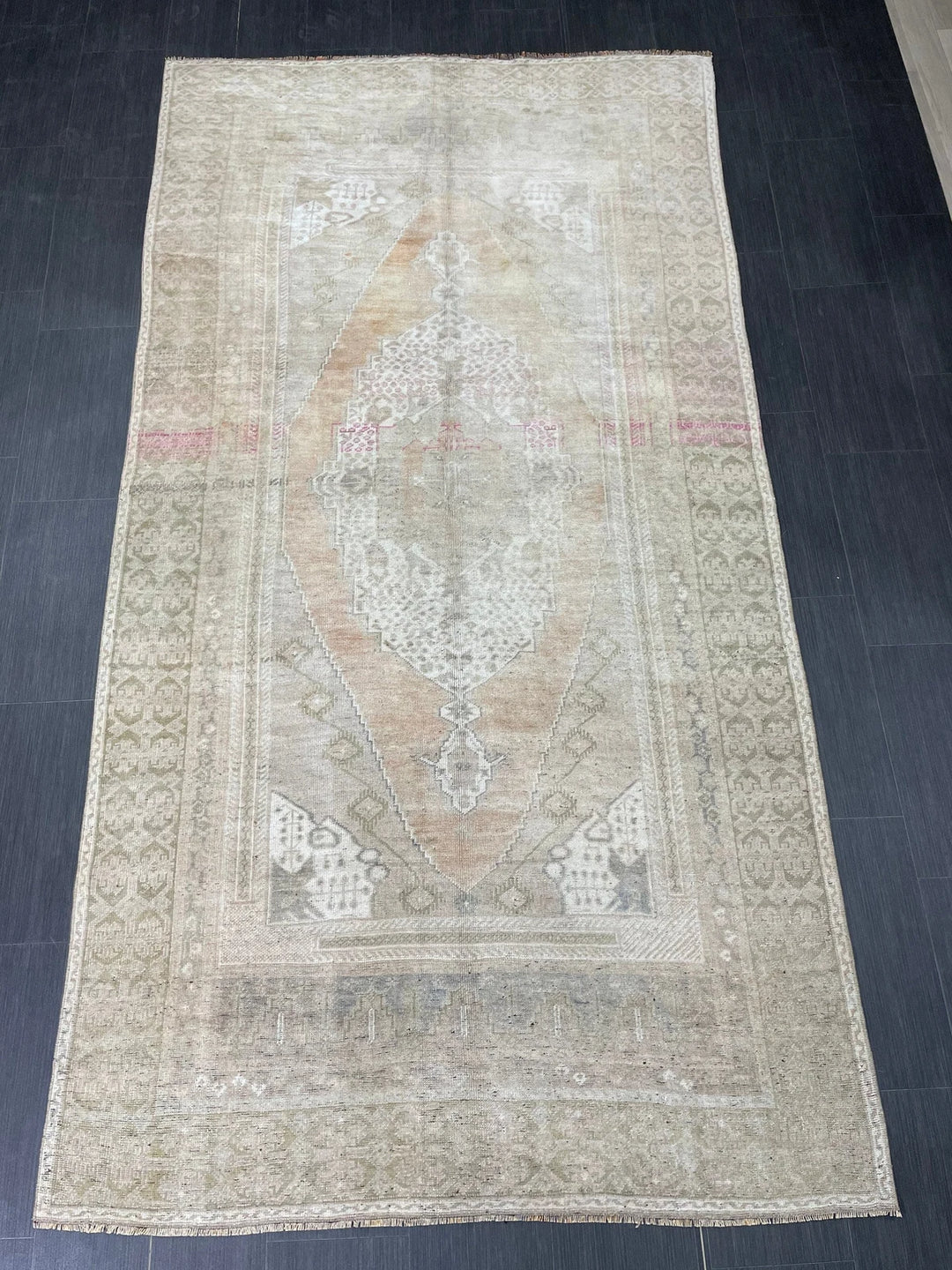 Beige Turkish Runner Rug 5' 1" x 9' 8" Hand-Knotted | No. WR23862