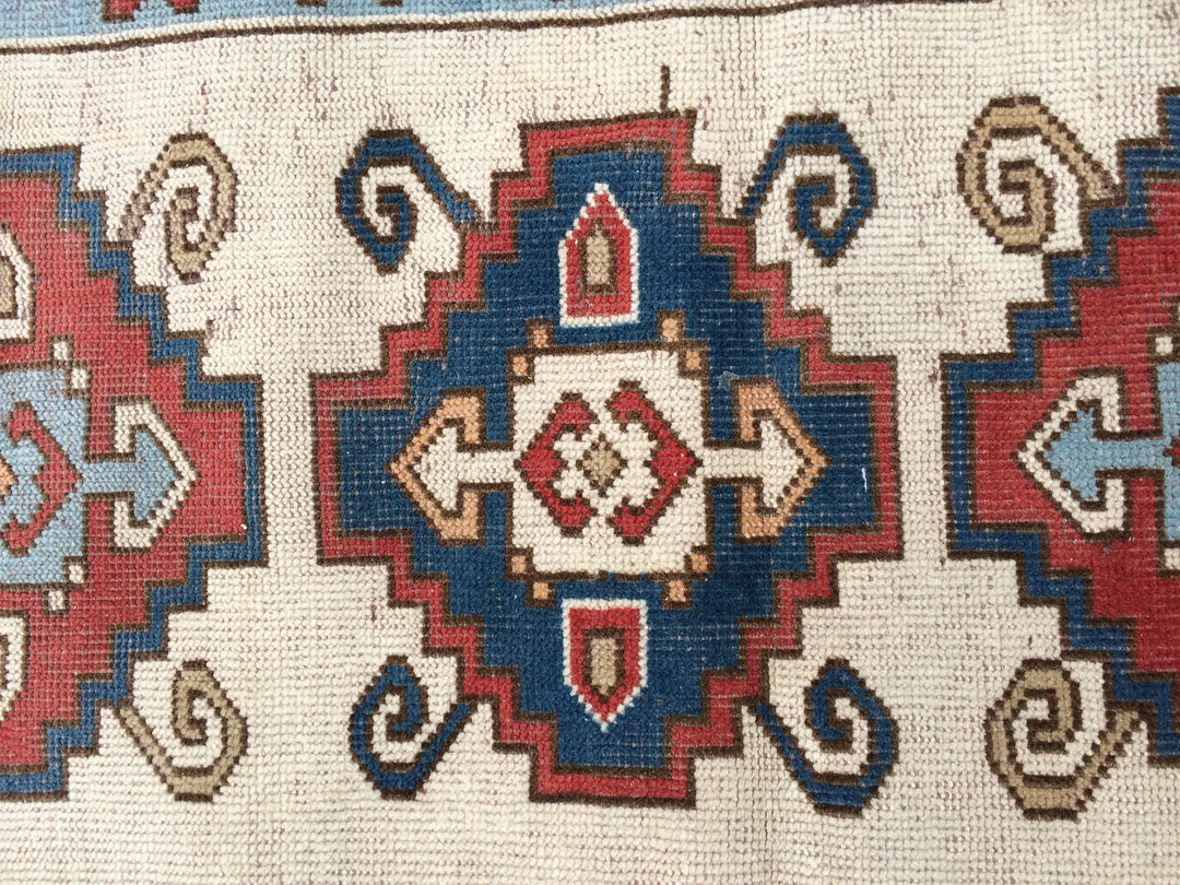 Blue Turkish Runner Rug 2' 8" x 8' 5" Hand-Knotted | No. WR24309