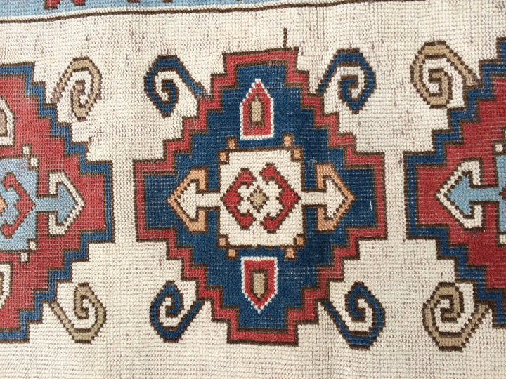 Blue Turkish Runner Rug 2' 8" x 8' 5" Hand-Knotted | No. WR24309