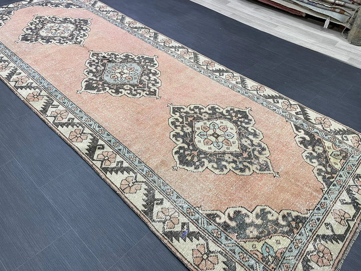 Rust Turkish Runner Rug 4' x 10' 4" Hand-Knotted | No. WR24585