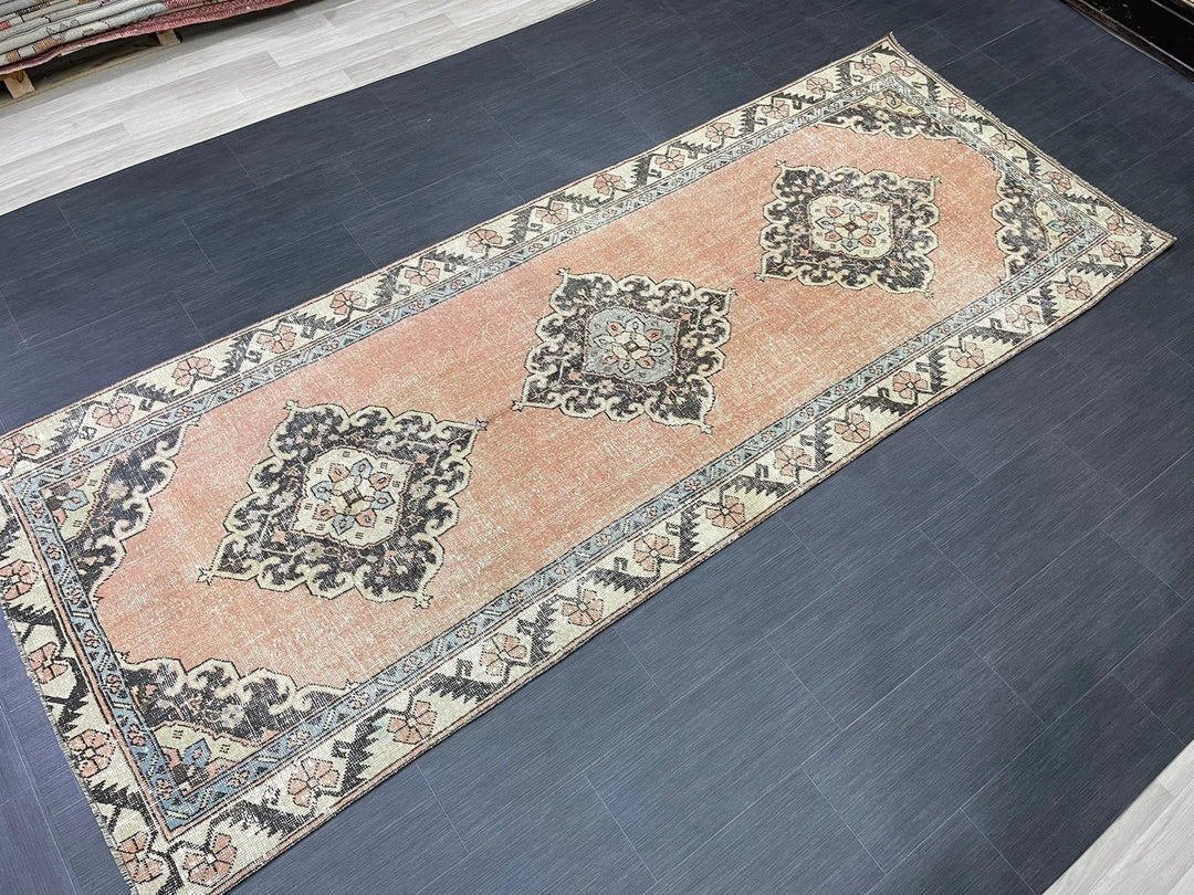 Rust Turkish Runner Rug 4' x 10' 4" Hand-Knotted | No. WR24585