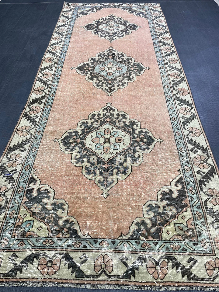 Rust Turkish Runner Rug 4' x 10' 4" Hand-Knotted | No. WR24585