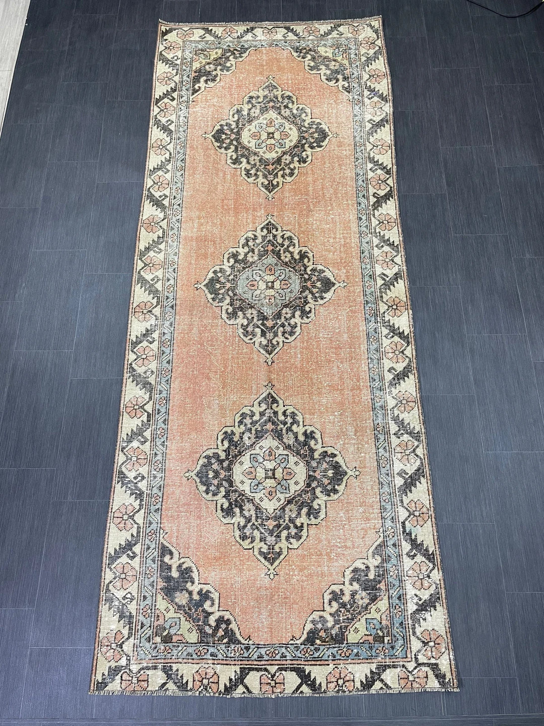 Rust Turkish Runner Rug 4' x 10' 4" Hand-Knotted | No. WR24585
