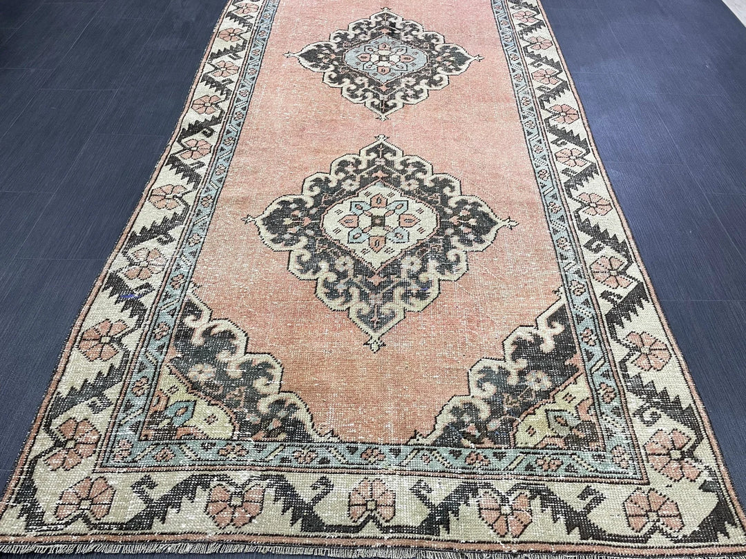 Rust Turkish Runner Rug 4' x 10' 4" Hand-Knotted | No. WR24585