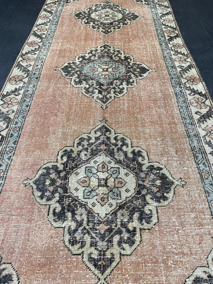 Rust Turkish Runner Rug 4' x 10' 4" Hand-Knotted | No. WR24585