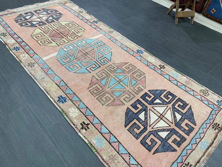 Beige Turkish Runner Rug 2' 11" x 6' 10" Hand-Knotted | No. WR24809