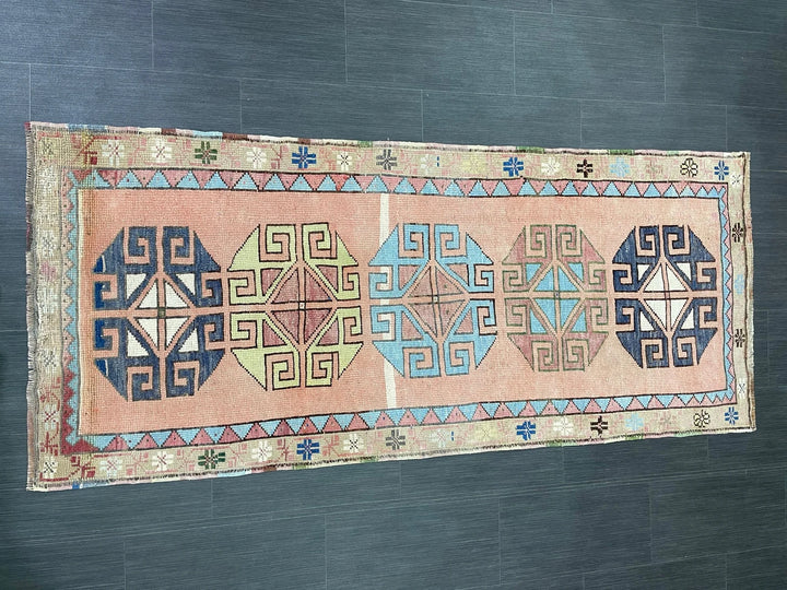 Beige Turkish Runner Rug 2' 11" x 6' 10" Hand-Knotted | No. WR24809