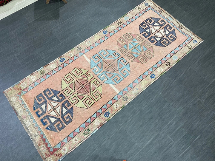 Beige Turkish Runner Rug 2' 11" x 6' 10" Hand-Knotted | No. WR24809