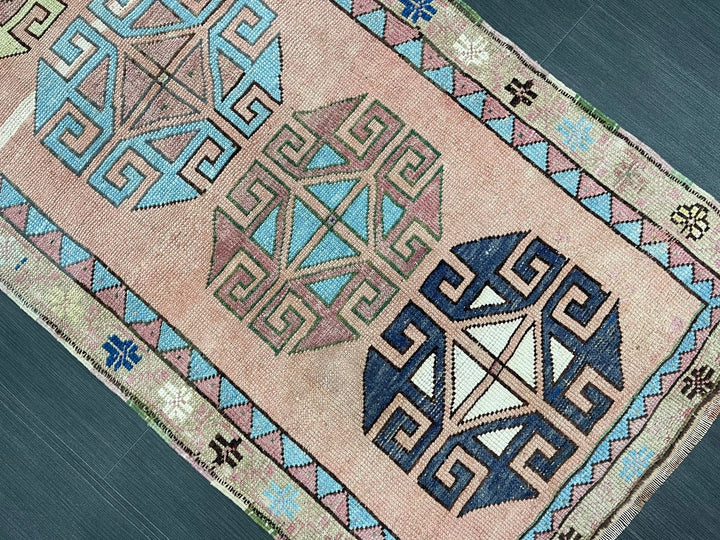 Beige Turkish Runner Rug 2' 11" x 6' 10" Hand-Knotted | No. WR24809