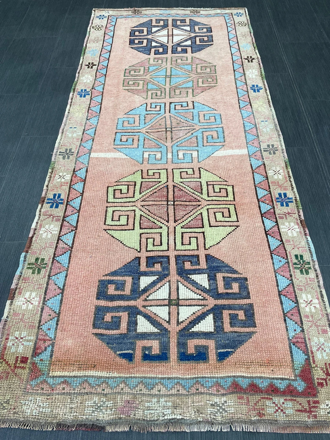 Beige Turkish Runner Rug 2' 11" x 6' 10" Hand-Knotted | No. WR24809